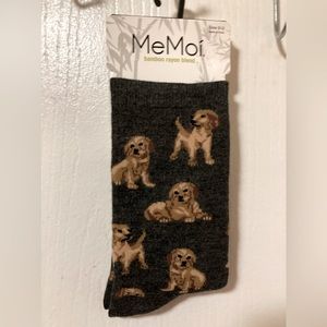 BNWT MeMoi Golden Retriever Crew Socks